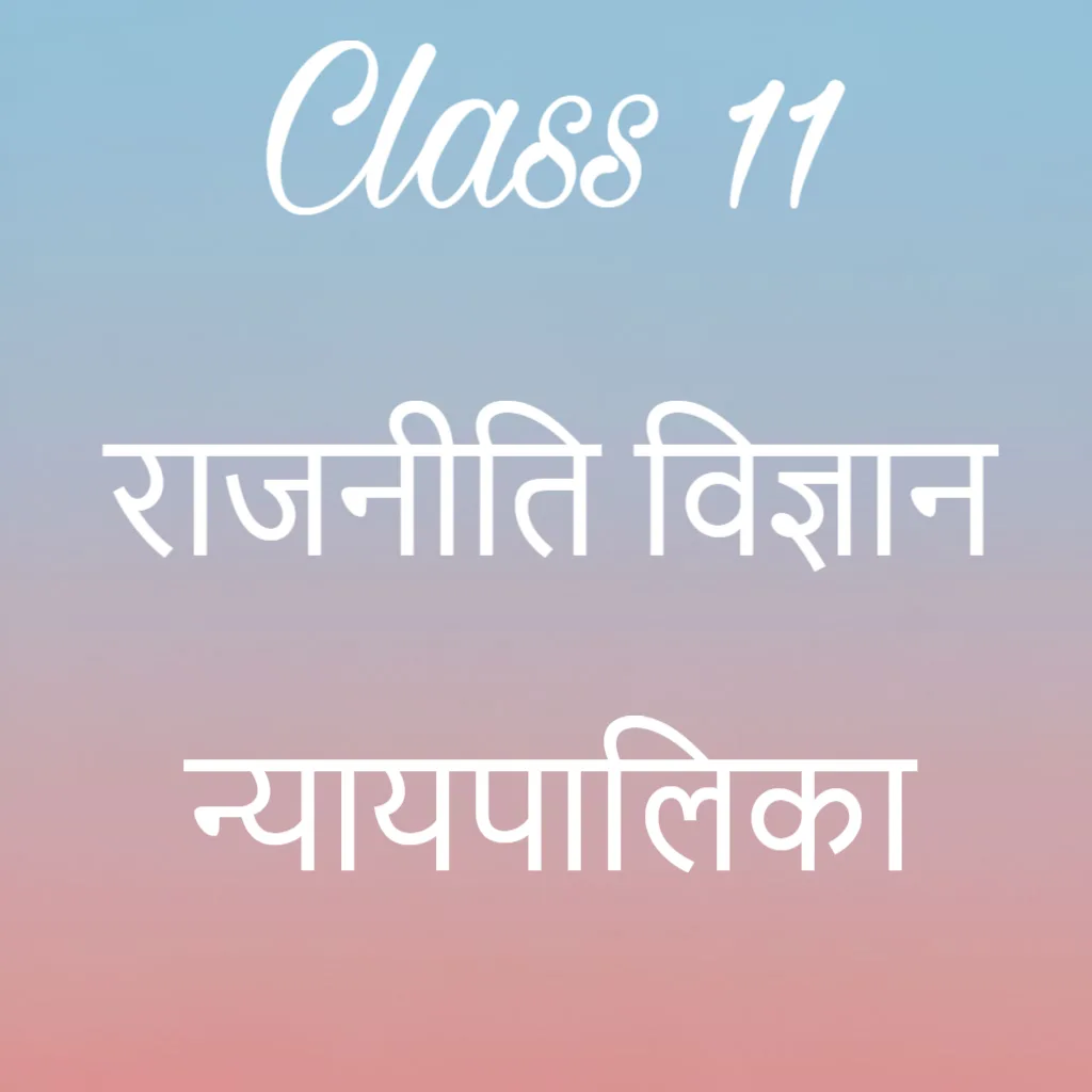 कक्षा 11 राजनीति विज्ञान अध्याय 6 के नोट्स हिंदी में, न्यायपालिका Notes